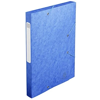 Afbeelding van Exacompta 18505H Premium verzameldozen met elastiek, 25 mm breed, van extra sterk Colorspan karton rugetiket, voor DIN A4, archiefdoos, documentenbox, tekenbox, verzamelmap, blauw