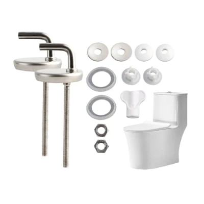 Afbeelding van WC Bril Fix Montage Roestvrij Staal Terug Naar Muur Vervangende Scharnieren Kit, 2 Stuks Toilet Seat Universele Fitting, Cover voor Bevestigingen Top