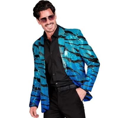Afbeelding van Widmann Pailletten Colbert Avatar Big Blue Wave Man Blauw Small Carnavalskleding Verkleedkleding
