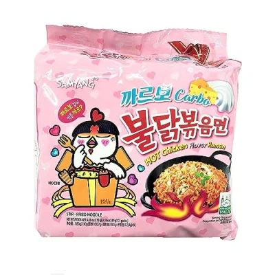 Afbeelding van Samyang Hot Chicken Flavour Ramen Carbonara 130g (5 Stuks)