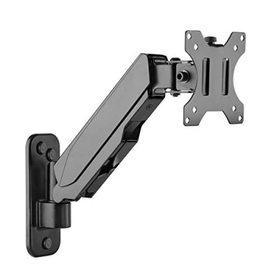 Afbeelding van RICOO PC monitor wandhouder in hoogte verstelbaar gasveer draaibaar kantelbaar voor scherm 17 32 inch, houder wand S4911, monitorhouder, beeldschermhouder, VESA 75 x 75, 100 mm
