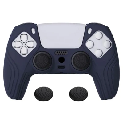 Afbeelding van eXtremeRate PlayVital Anti slip Siliconen Beschermhoes voor ps5 Controller,Cover Skin Grip ps5,Beschermskins Case Protector met Duimgreep Caps Middernachtblauw(Samurai Editie)