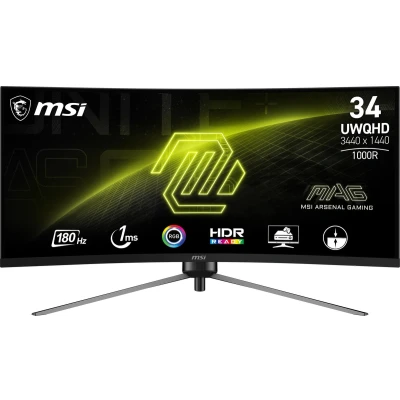 Afbeelding van MSI MAG 345CQRDE computer monitor 86,4 cm (34 ) 3440 x 1440 Pixels UltraWide Dual Quad HD Zwart