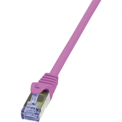 Afbeelding van LogiLink CQ3079S RJ45 Netwerkkabel, patchkabel CAT 6A S/FTP 5.00 m Pink Vlambestendig, Snagless 1 stuk(s)