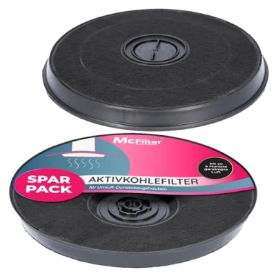 Afbeelding van McFilter 2x actief koolstoffilter Ø 230mm voor kookveld als alternatief 11005728 + 11005732 DHZ2701/01 9029793594, geschikt Bosch, Siemens, AEG, Whirlpool, Faber