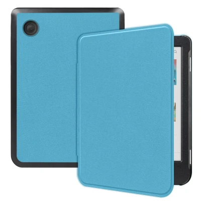 Afbeelding van imoshion E reader Hoesje Geschikt voor Kobo Clara BW, Colour Slim Hard Case Sleepcover Bookcase Lichtblauw