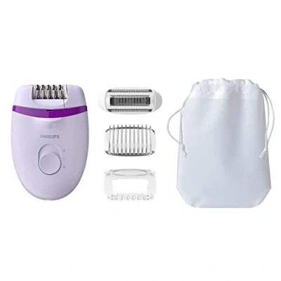 Afbeelding van Philips epilator Satinelle Essential Compacte met snoer 2 Snelheidsstanden voor dunnere en dikkere haren Ingebouwde verlichting Afspoelbaar epileerhoofd Wit BRE275/30