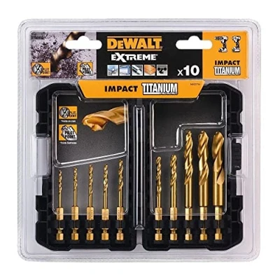 Afbeelding van DeWalt DT50050 10 delige Impact Titanium Metaalboren in Tough Case