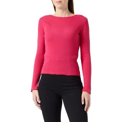 Afbeelding van Trendyol Gestreepte lange mouwen slanke blouse voor dames, fuchsia, M