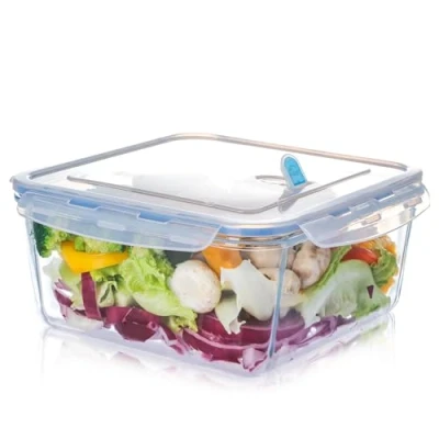 Afbeelding van NUTRIUPS 3,3L grote glazen voedselopslagcontainers met deksels, vierkante voedselopslagset, BPA vrij voor maaltijdbereiding, reizen, vriezer, oven