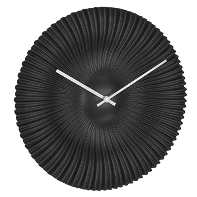 Afbeelding van TFA Dostmann design wandklok Rokoko, 60.3031.01, analoog, exclusief ontworpen voor TFA, extravagant, modern, kwartsklok, zwart mat, kunststof, 33 cm