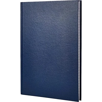 Afbeelding van Q Connect Donkerblauwe schijnbeweging gelijnd Casebound notitieboek 192 pagina&#039;s A5