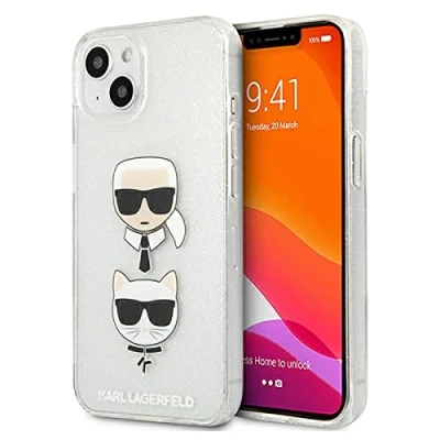 Afbeelding van Karl Lagerfeld KLHCP13SKCTUGLS Hoes voor iPhone 13 Mini 5.4&quot; Zilver Glitter Karl`s &amp; Choupette