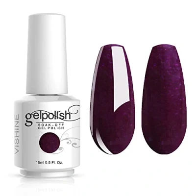 Afbeelding van Vishine Nagellak, semi permanent, gel, UV, LED, soak off, manicure, aubergine (1339)