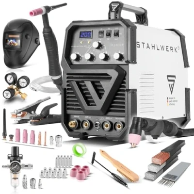 Afbeelding van STAHLWERK AC / DC TIG 200 Plasma ST IGBT volledige uitrustingsset Combi Amp MMA lasapparaat + 50 A CUT plasmasnijder, geschikt voor ALU, 7 jaar garantie