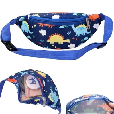 Afbeelding van truem Heuptas voor kinderen, dinosaurus heuptas, dinosaurus, reis hoge capaciteit, jongens, outdoor, jongens en meisjes, blauw, Eén maat,
