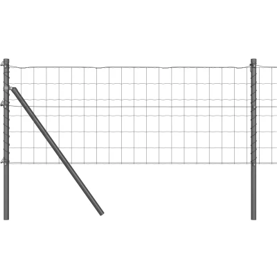 Afbeelding van vidaXL Euro hek met 13 palen 0.6x50 m gegalvaniseerd staal grijs
