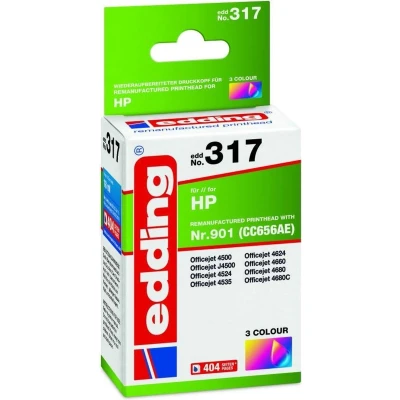 Afbeelding van Edding Inktcartridge vervangt HP 901, CC656AE Compatibel Cyaan, Magenta, Geel EDD 317 18
