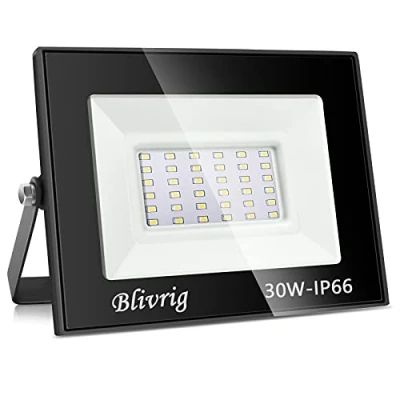 Afbeelding van Blivig led spot voor buiten, 30 W, 3000 lm, superheldere buitenspot, IP66 waterdicht, schijnwerper, buitenlamp tuin, binnenplaats, garage, hotel (koud wit, W)