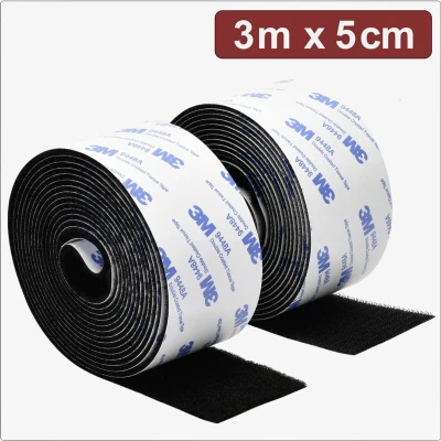 Afbeelding van Quadrios 24CA322 Klittenband Om vast te plakken Haak en lusdeel (l x b) 3 m 5 cm Zwart