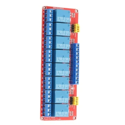 Afbeelding van 24V 8 kanaals relaismodule, relais met optocoupler isolatie High &amp; Low Trip module