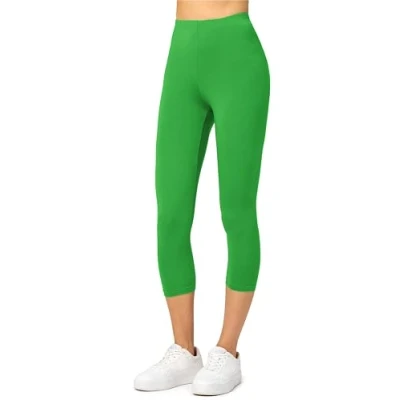Afbeelding van Merry Style MS MS10 144 LE Dames Capri Leggings Sport Vrijetijdsbroek 3/4 Lengte Viscose Sporbroek Yogabroek Groen L