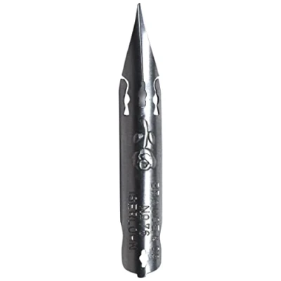 Afbeelding van Brause Ref 76B Rose Metal schrijfpennen (Pack van 10) Hard staal met gravure op penpunt, tip opent om meer inktstroom mogelijk te maken, geschikt voor script schrijven