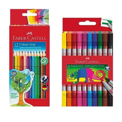 Afbeelding van Faber Castell 205072 Potlodenset met viltstiften en kleurpotloden, 22 stuks, voor kinderen volwassenen