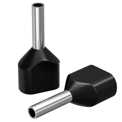 Afbeelding van 100 x dubbele adereindhulzen 2 1,5 mm² / 8 mm zwart