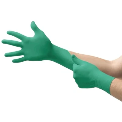 Afbeelding van Ansell Touchntuff 92 600 Wegwerphandschoenen Nitril, Mechanische En Chemische Bescherming, Voedingsindustrie, Nitrilhandschoenen Poedervrij, Werkhandschoenen Latexvrije, Groen, Maat L (100 Stuks)
