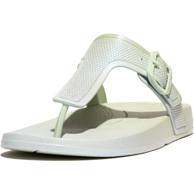 Afbeelding van Fitflop Iqushion Iridescent ADJ Buckle Teensandalen, Dames, Maat: 38, Sagebrush Kunststof
