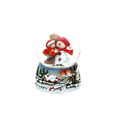 Afbeelding van Dekohelden24 Sneeuwbol sneeuwpop met kind afmetingen H/B/Ø kogel: ca. 9 x 7 cm Ø 6,5 cm.