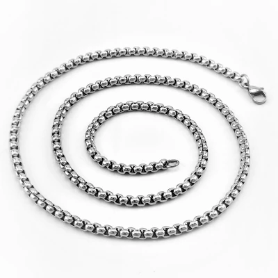 Afbeelding van 4mm Jasseron Schakelketting Stalen Zilverkleur Unisex Ketting