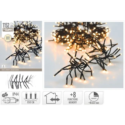 Afbeelding van Clusterverlichting warm wit buiten 1512 lampjes boomverlichting