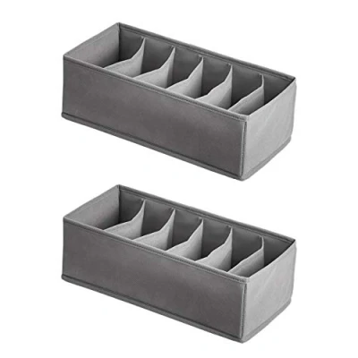 Afbeelding van Amazon Basics Organizers voor je la, beha&#039;s en ondergoed, set van 2, grijs