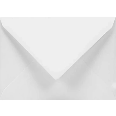 Afbeelding van Netuno 100 witte enveloppen C6 met puntklep natlijm zonder venster 114x162mm 120g Aster Smooth White driehoekige klep voor uitnodigingen wenskaarten