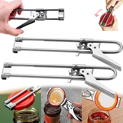Afbeelding van Hivvy Jar Opener, Can Adjustable Multifunctional Stainless Steel Opener Lid Gripper, Easy for Weak Hands (2 Pcs)
