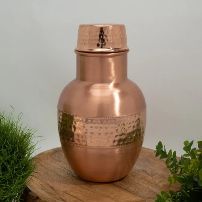 Afbeelding van Puur koperen bolle karaf sequence met dop ± 950 ml