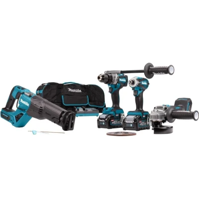 Afbeelding van Makita 40 V Max Combiset Boren, (Slag)Schroeven, Slijpen En Zagen DK0126G401