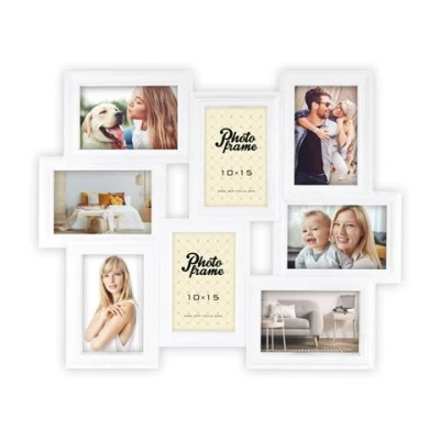 Afbeelding van ZEP Kunststof Multi Fotolijst Tolosa Wit voor 8 foto&quot;;s 10x15 (afmeting 51x41 cm) XC27W