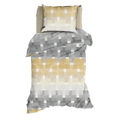 Afbeelding van Romanette Brixen flanel dekbedovertrek 1 persoons (140x200/220 cm + sloop) Grijs