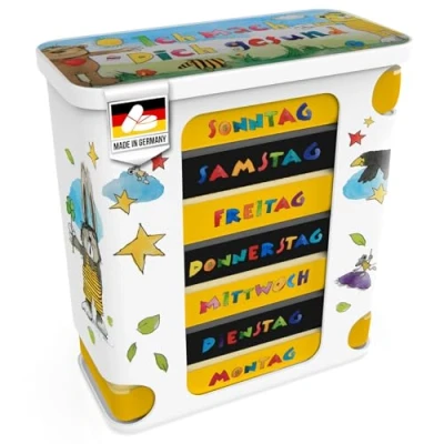 Afbeelding van Kerpers® &amp; Janosch® Tablettenbox 7 dagen, Made in Germany, pillendoos met 4 vakken, &#039;s ochtends middags avonds, medicijnbox voor tabletten en supplementen