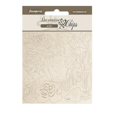 Afbeelding van Stamperia House of Roses Decorative Chips (SCB258)