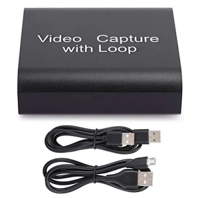 Afbeelding van KIKYO Capture Card, USB3.0 Video Card met Loop Out, HDMI 4K Ultra HD Fit voor Game Console PS4/PS3/Xbox One Live Streaming (zwart)