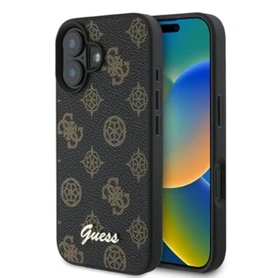 Afbeelding van CG Mobile Guess GUHMP16MPGPYSK hoes voor iPhone 16 Plus 6,7 inch zwart hardcase PU Peony Script