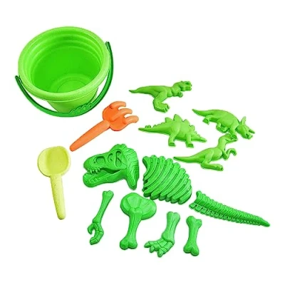 Afbeelding van Kögler 90535 Zandvormset van organisch kunststof met dinosaurusmotieven, 8 stuks zandvormpjes en accessoires, voor plezier in de zandbak op het strand