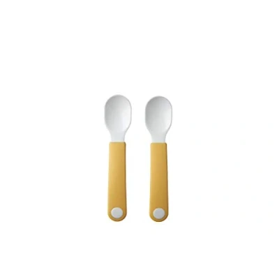 Afbeelding van Oefen lepel set/2 geel/wit Mepal Mio Voedselveilig