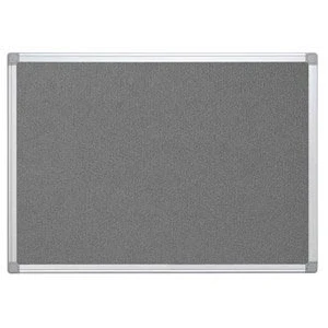Afbeelding van Q connect Textielbord Met Aluminium Frame 60 X 45 Cm Grijs