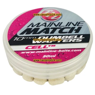 Afbeelding van Mainline Match Dumbell Wafters 6mm, 8mm, 10mm 4 Smaken Celltm White /