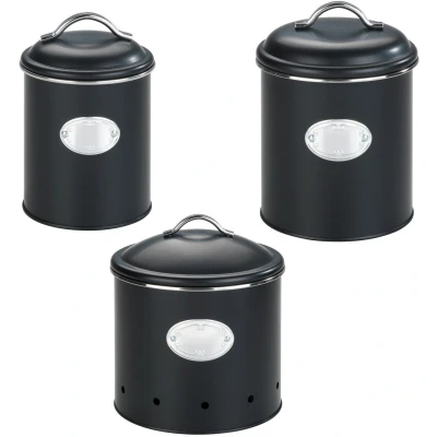 Afbeelding van WENKO Voorraadbus Nero gelakt metaal, 1,6 liter (set, 3 delig)